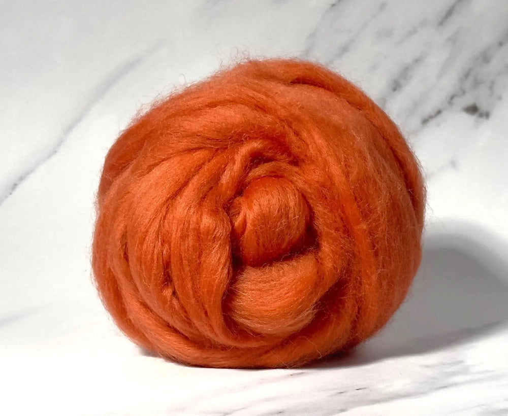 Blue Faced Leicester Cinnamon Orange Dyed Wool World Of Wool