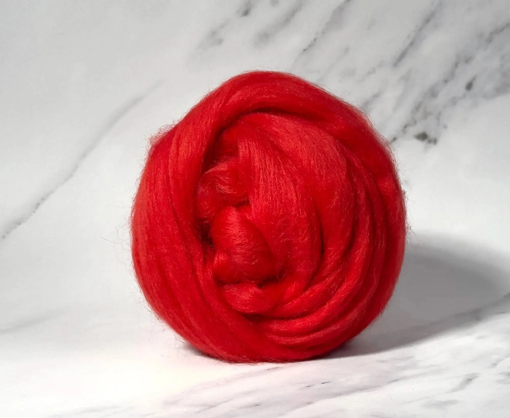 Blue Faced Leicester Scarlet Red Dyed Wool World Of Wool