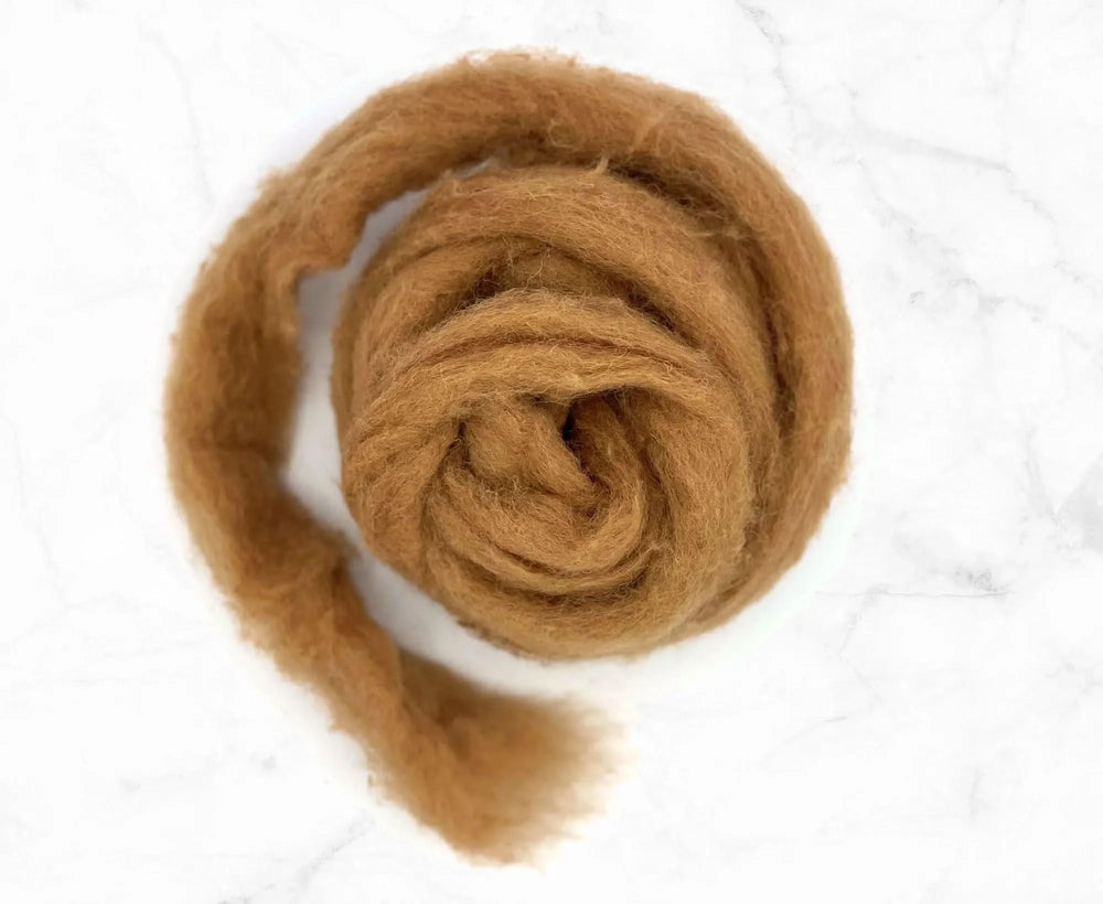 Carded Corriedale Sliver Sienna Carded Wool WoW