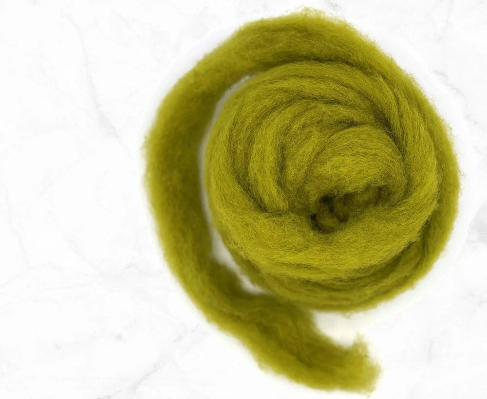 Carded Corriedale Sliver Lichen Carded Wool WoW