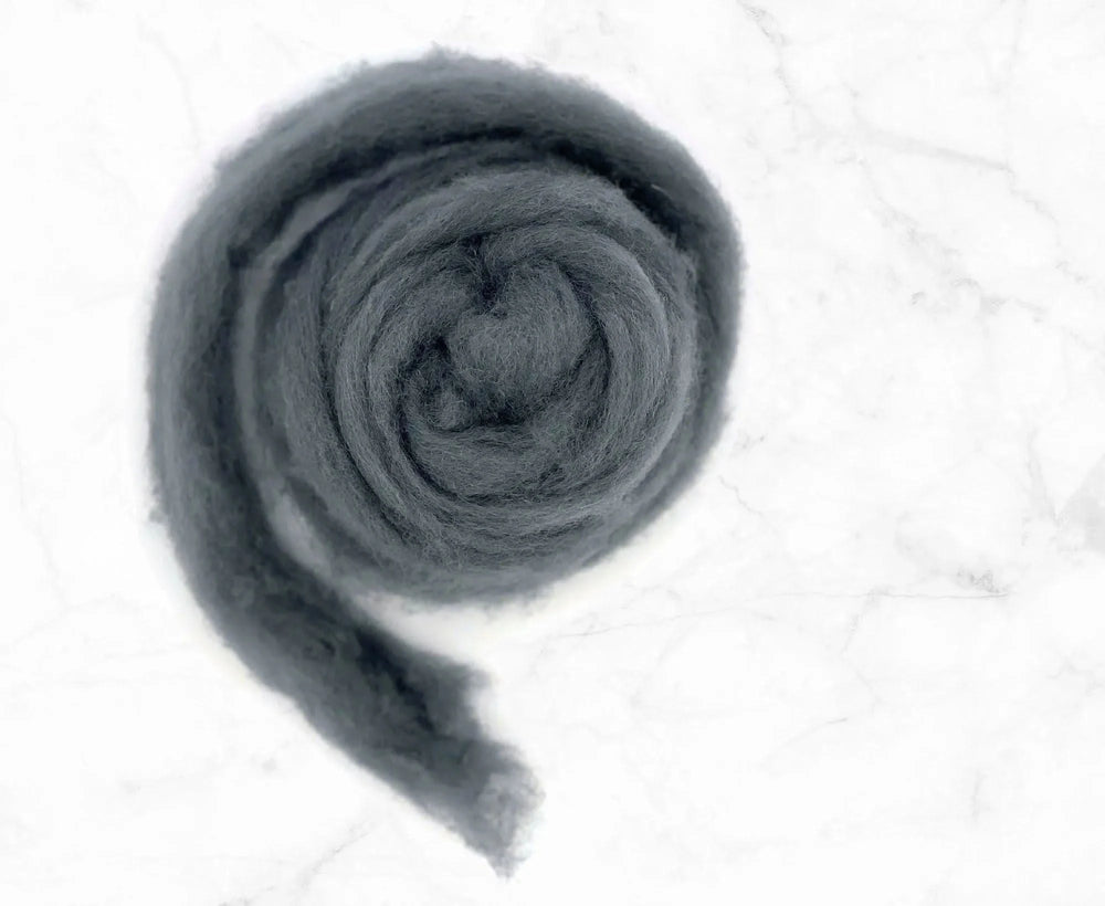 Carded Corriedale Sliver Granite Carded Wool WoW