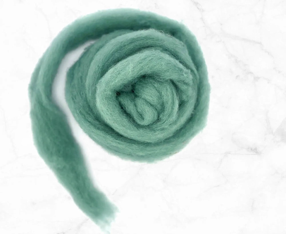 Carded Corriedale Sliver Teal Carded Wool WoW