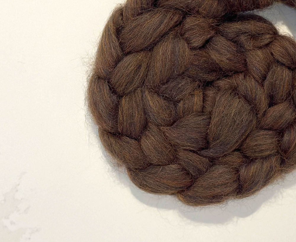 Speckle Oak Brown Dyed Wool WoW