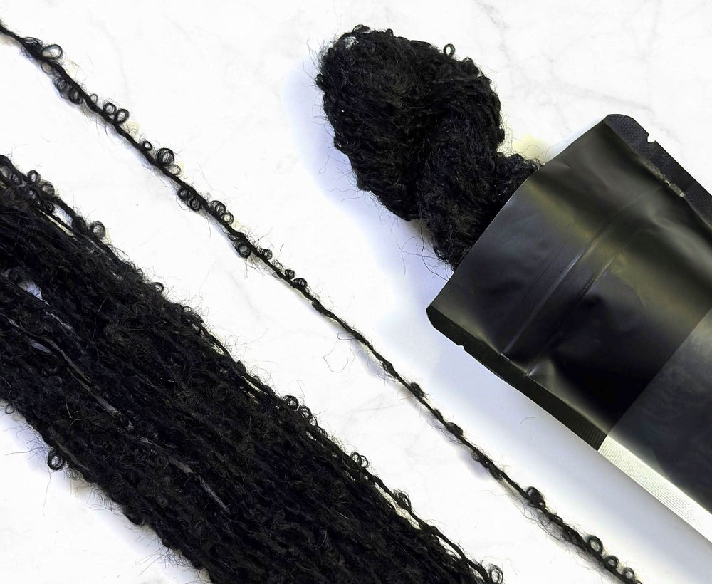 Jet Black Loopy Ringlets Dolls Hair Effect Fibres WoW