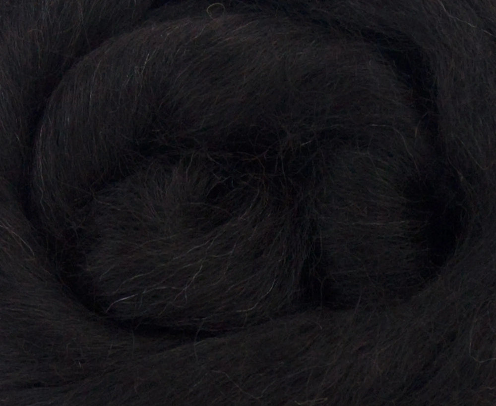 Black Baby Alpaca Top - World of Wool