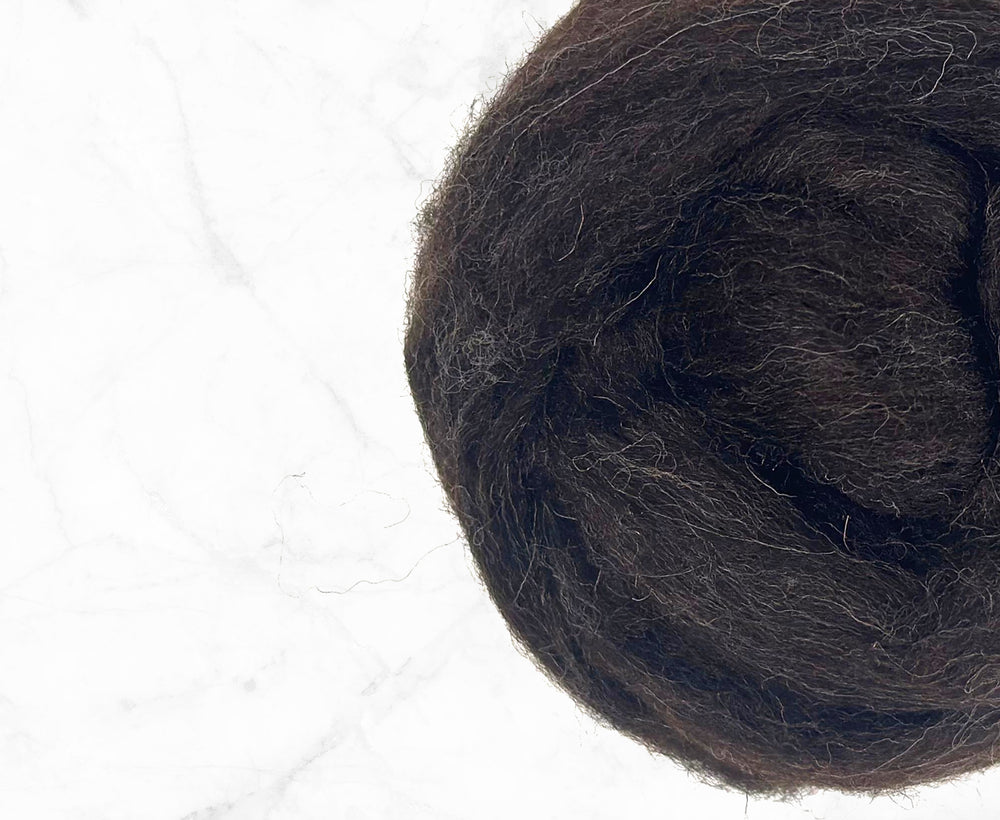 Black Irish Top Natural Wool Top WoW