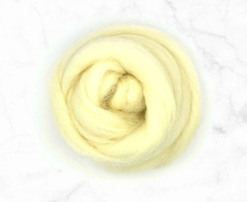 White Lleyn Top Natural Wool Top WoW