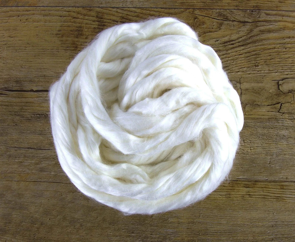 Natural White Eri Silk Top Speciality Fibres WoW