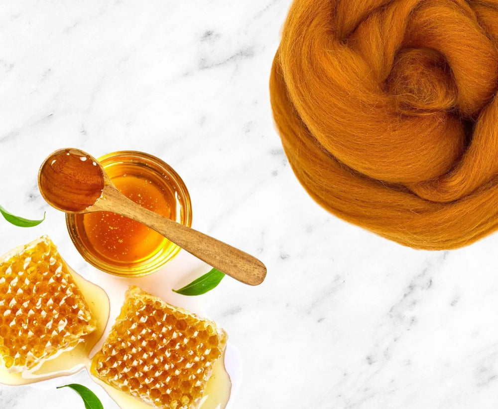 Corriedale Amber Dyed Wool WoW