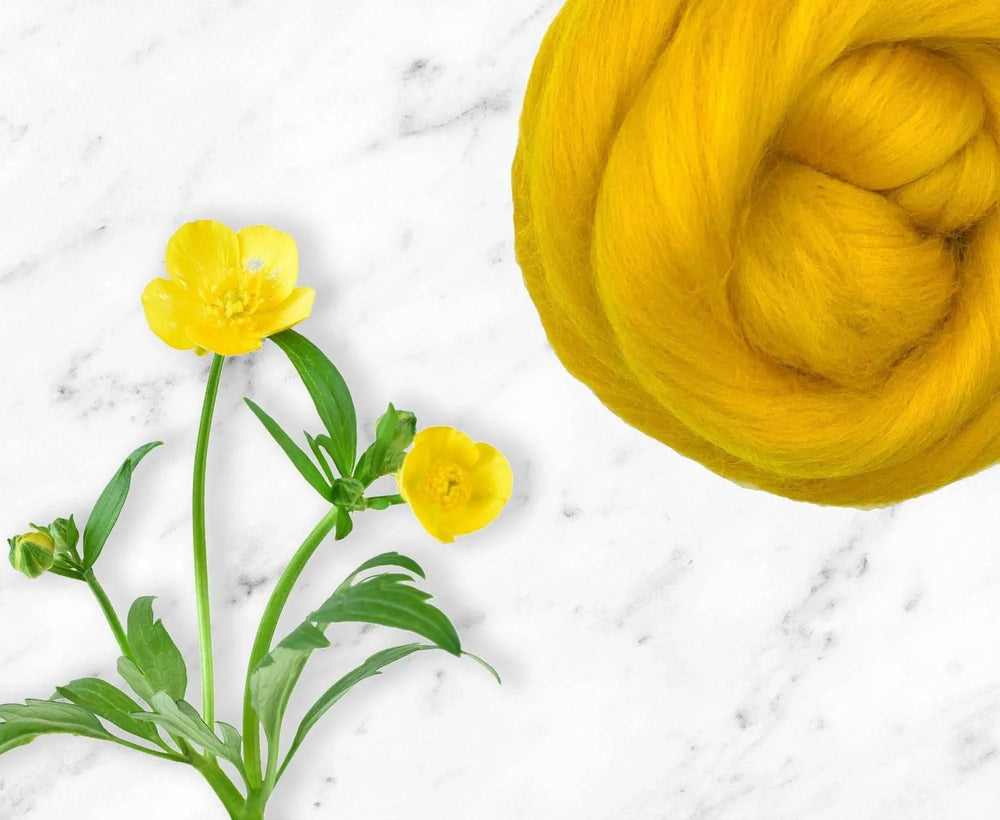 Corriedale Buttercup Dyed Wool WoW