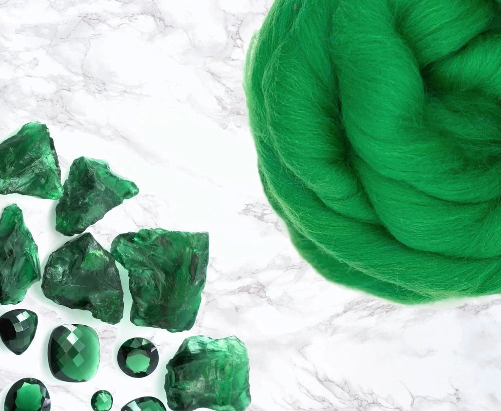 Merino Emerald Dyed Wool WoW