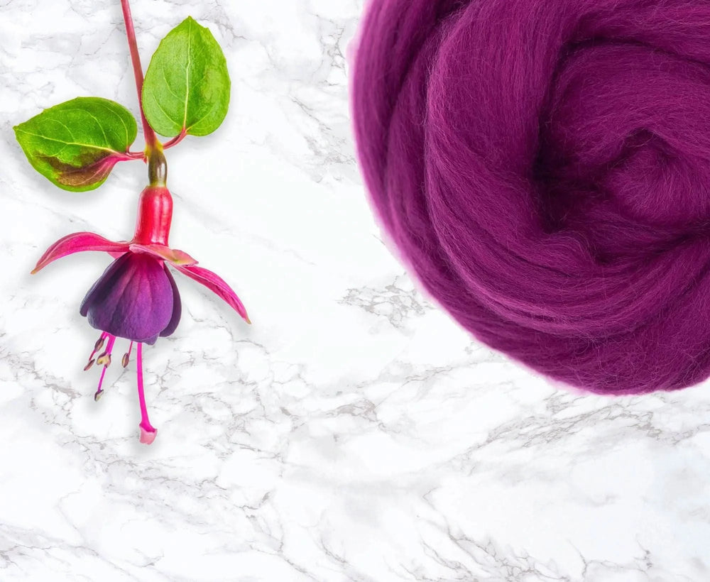 Merino Fuchsia Dyed Wool WoW