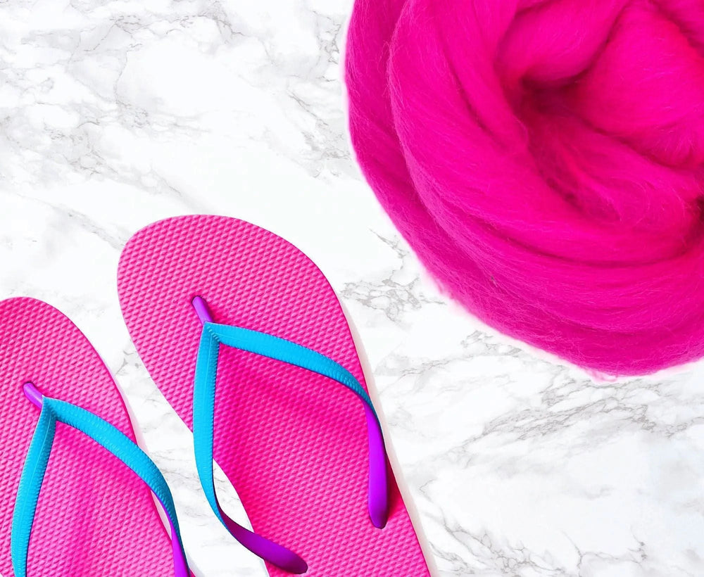 Merino Hot Pink Dyed Wool WoW