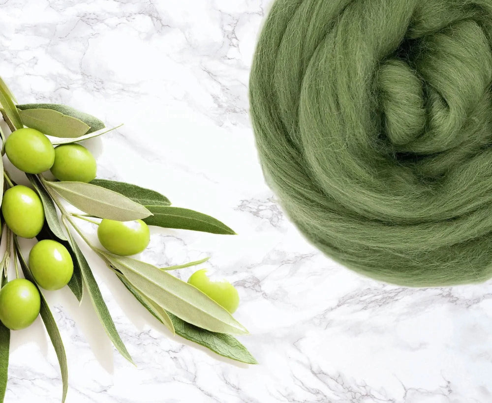 Merino Olive Dyed Wool WoW