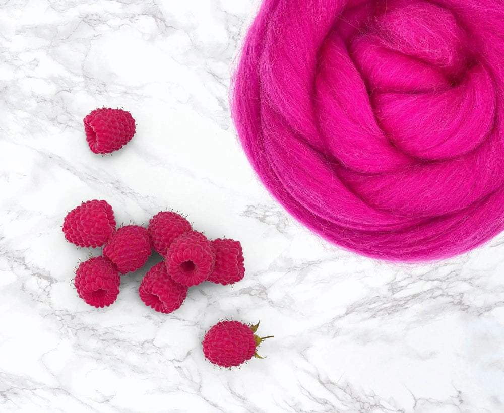 Merino Raspberry Dyed Wool WoW