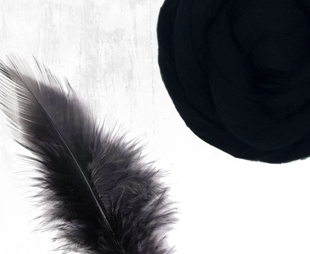 Superfine Merino Raven Dyed Wool WoW