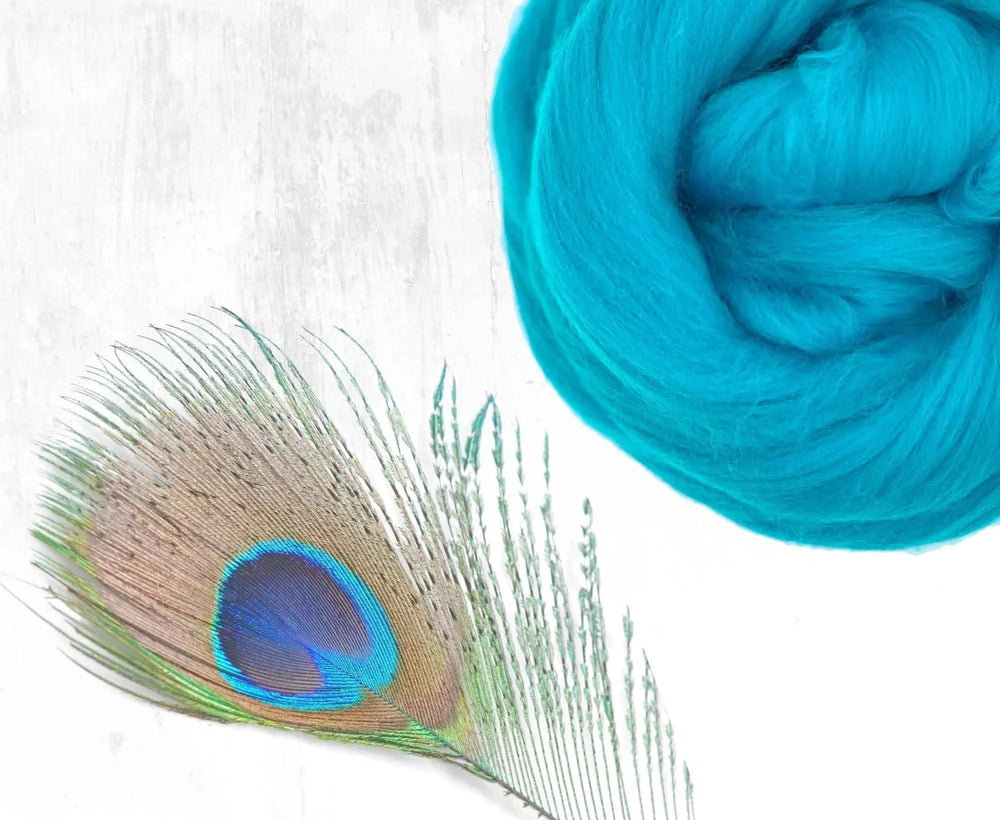 Superfine Merino Turquoise Dyed Wool WoW