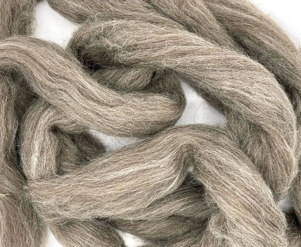 Brown Blue Faced Leicester Top Natural Wool Top WoW