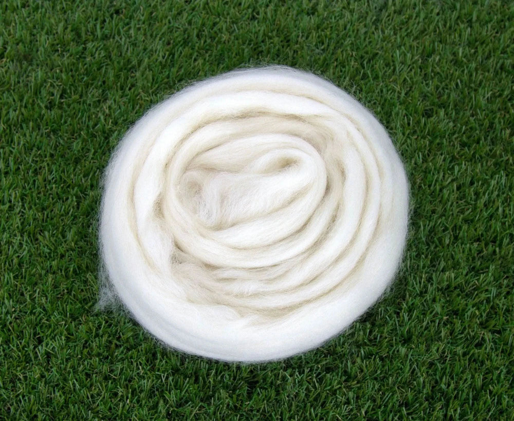 White Falkland Top Natural Wool Top WoW