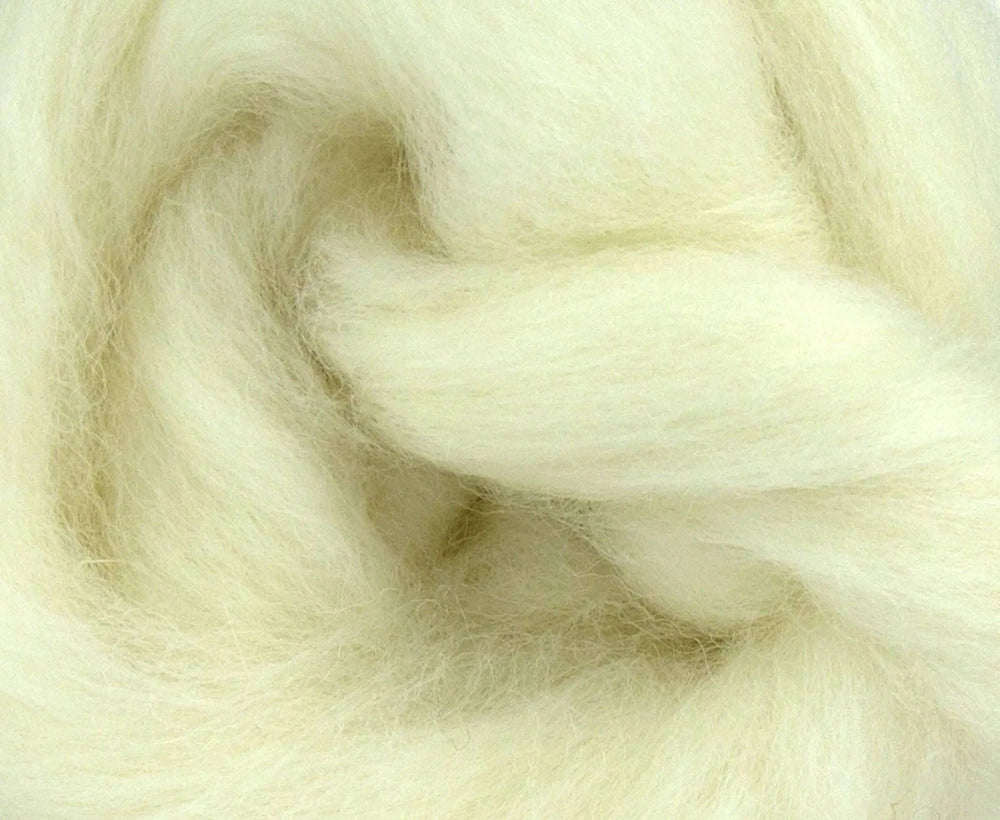White Perendale Top Natural Wool Top WoW