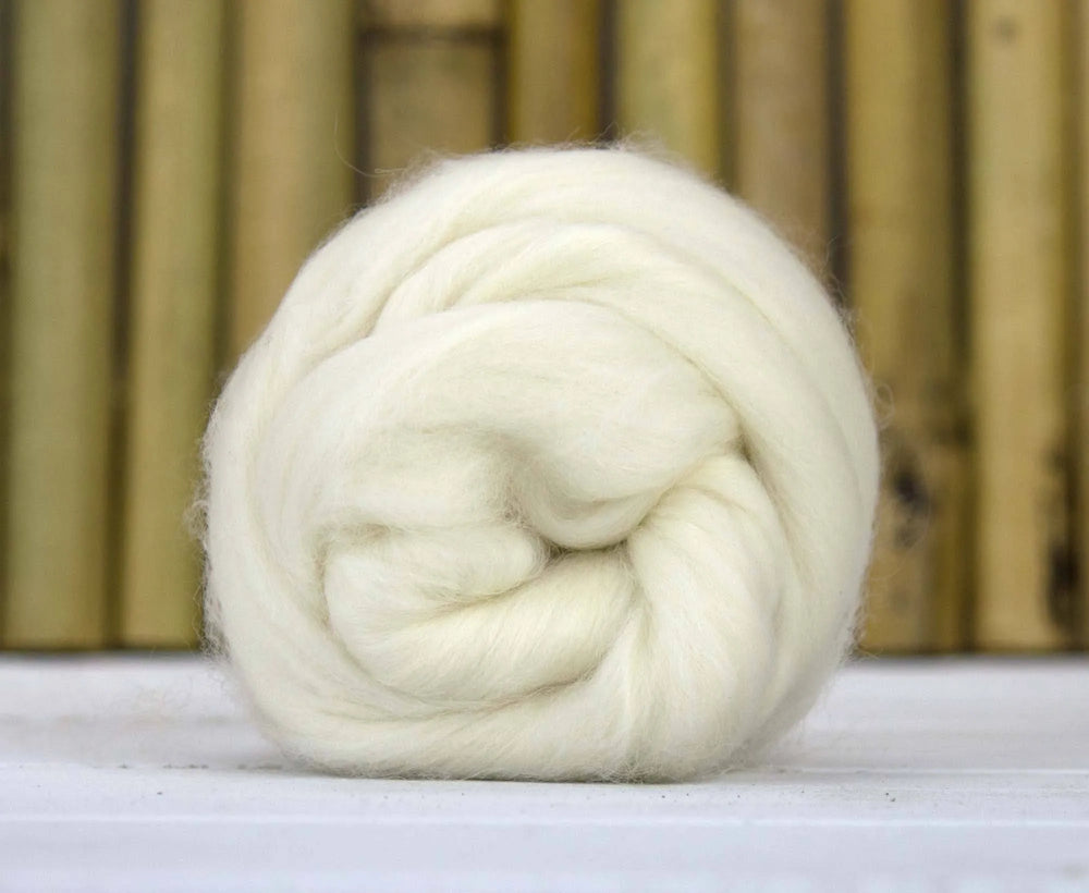 White De-Haired Chinese Cashmere Top - World of Wool