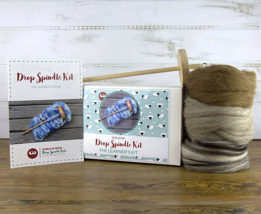 Drop Spindle Kit Drop Spindle Kits WoWkit Natural Coloured British Breeds
