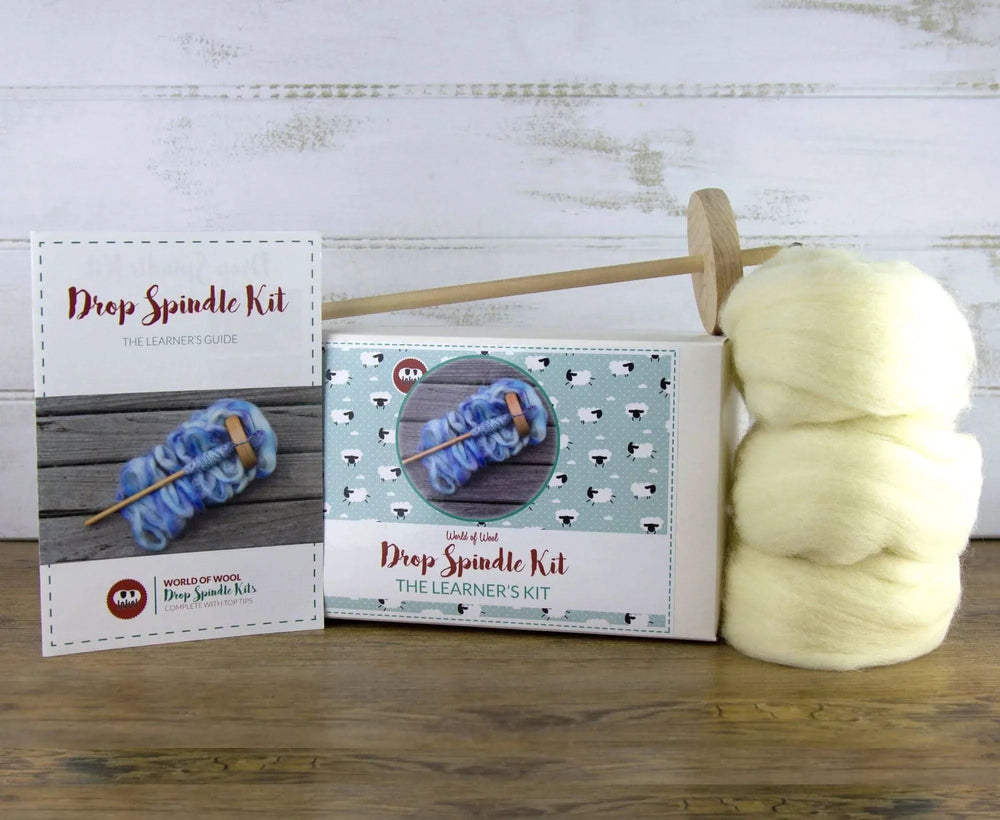 Drop Spindle Kit Drop Spindle Kits WoWkit Natural White British Breeds