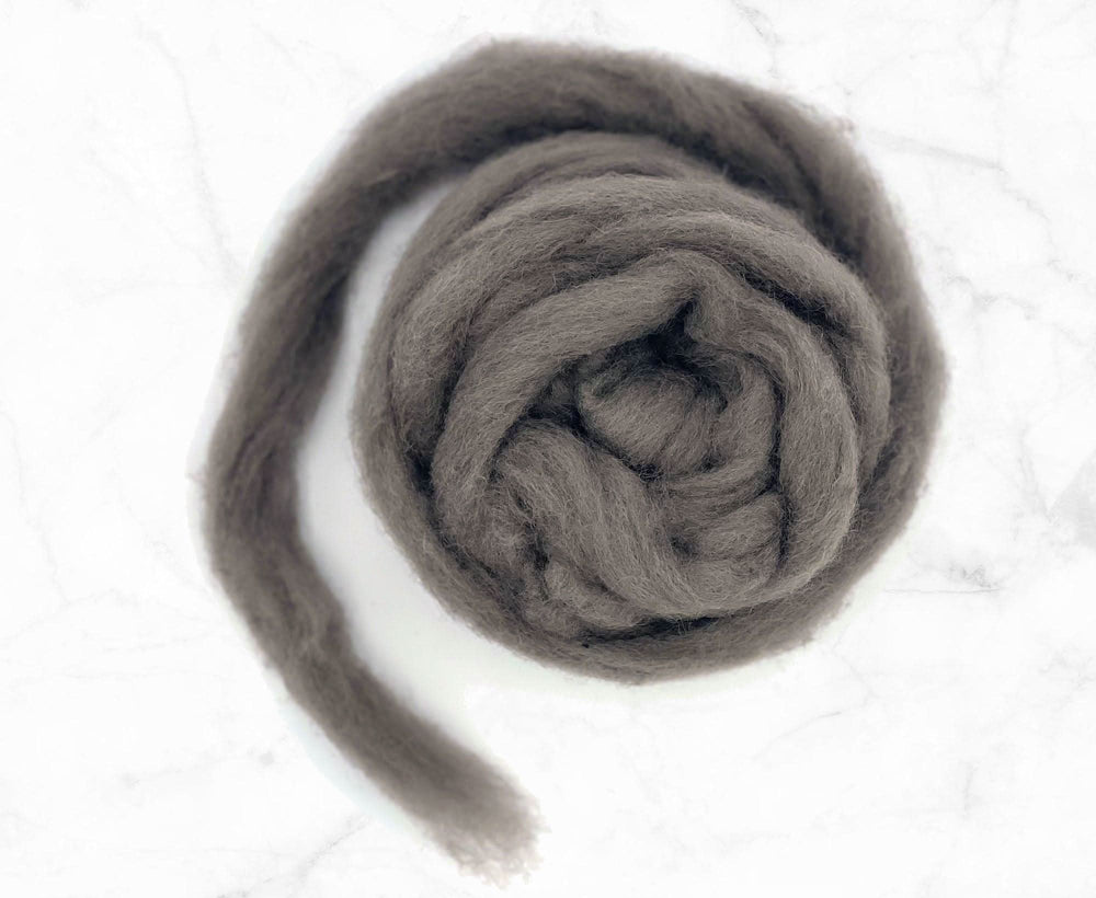 Carded Corriedale Sliver Pewter Carded Wool WoW