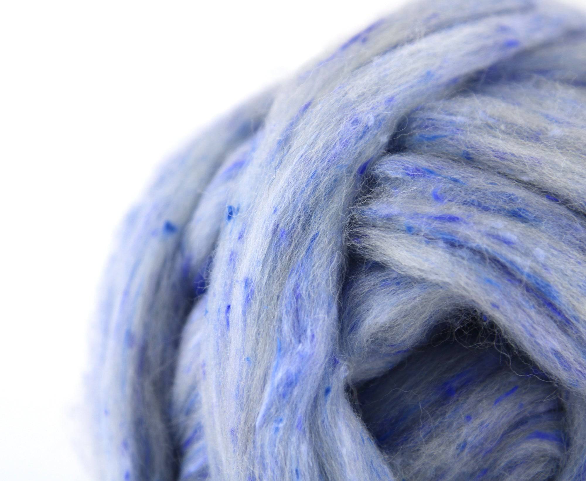 Tea Cup Blue Tweed Top - World of Wool