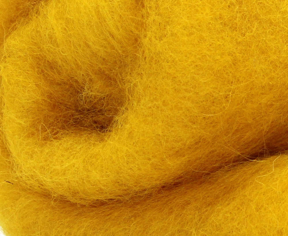 Carded Perendale Batt Mustard Carded Wool Batts WoW