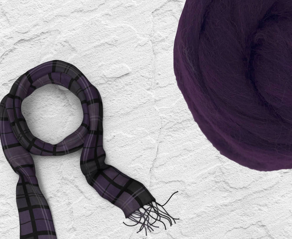 Shetland Aubergine Dyed Wool WoW