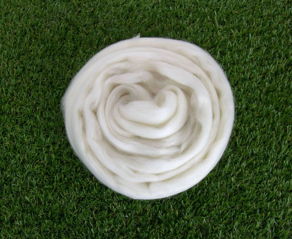 18.5mic 100's Super Fine Merino Top Superwashed Natural Wool Top WoW