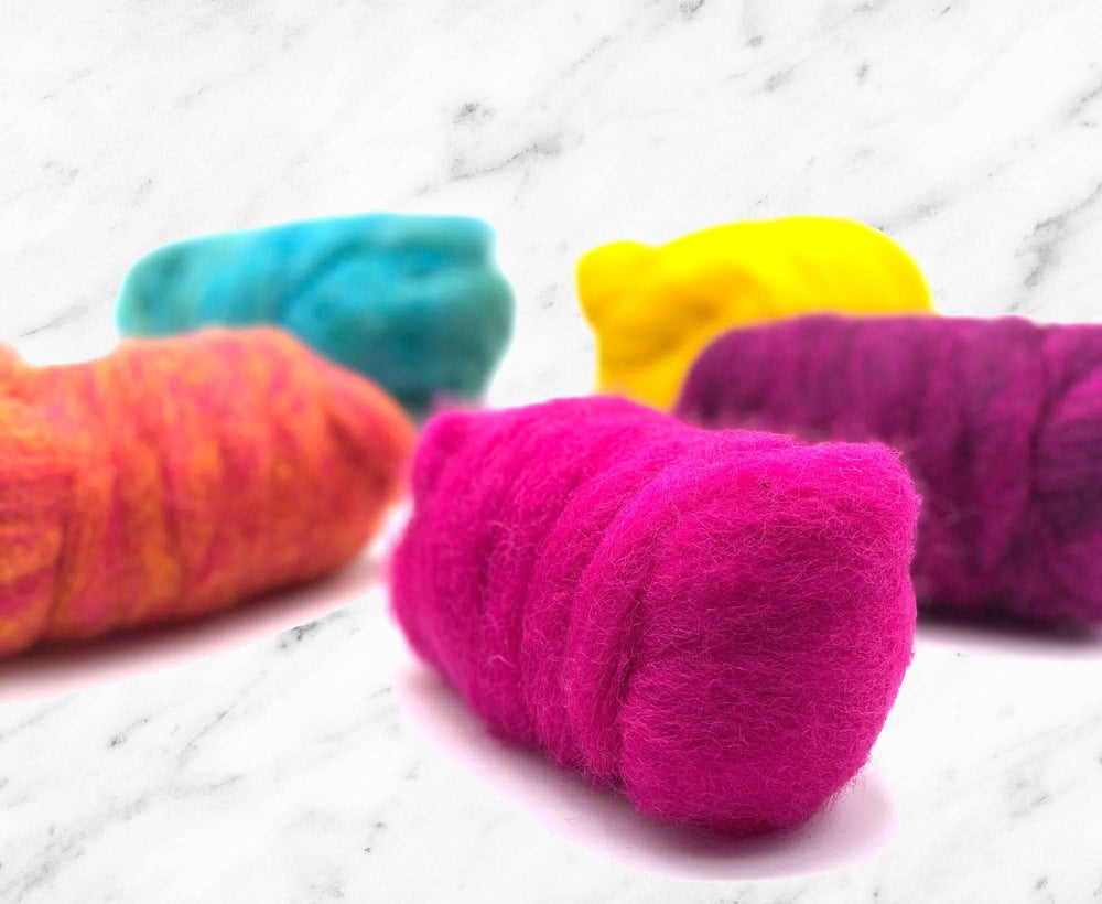 90's Tones Carded Sliver Mixed Bag Carded Wool WoWkit