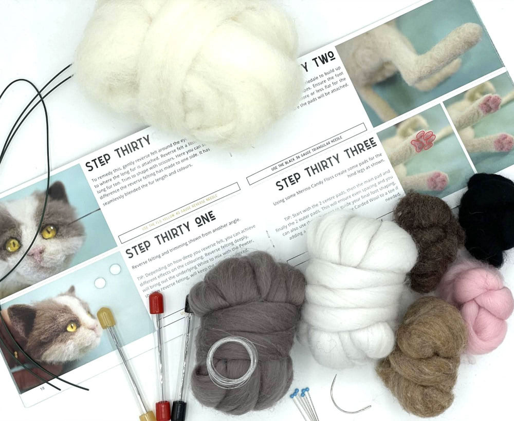 Kitty The Kitten | Artisan Needle Felting Kit Felting Kits WoWkit
