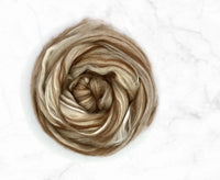 18.5mic 100's Merino / Brown Alpaca / Camel / Mulberry Silk Top.