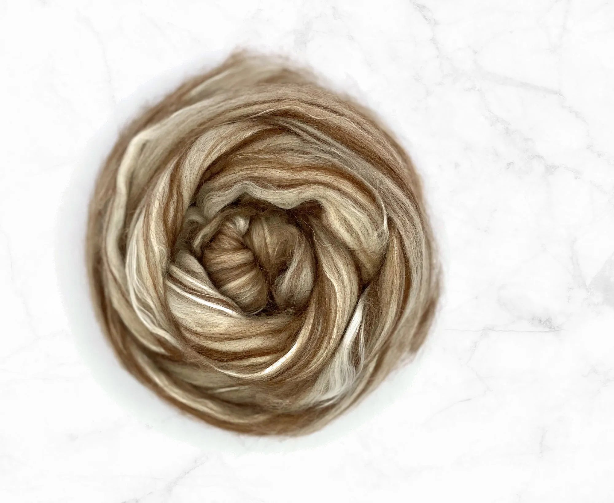 18.5mic 100's Merino / Brown Alpaca / Camel / Mulberry Silk Top.