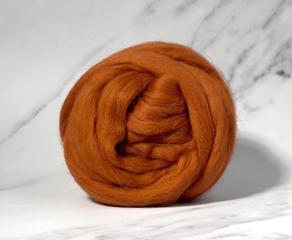 Blue Faced Leicester Rust Orange Dyed Wool World Of Wool