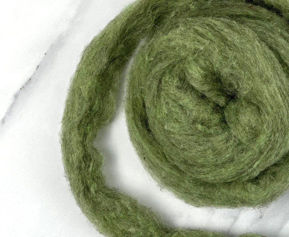 New Ivy Green British Sliver Carded Wool World Of Wool