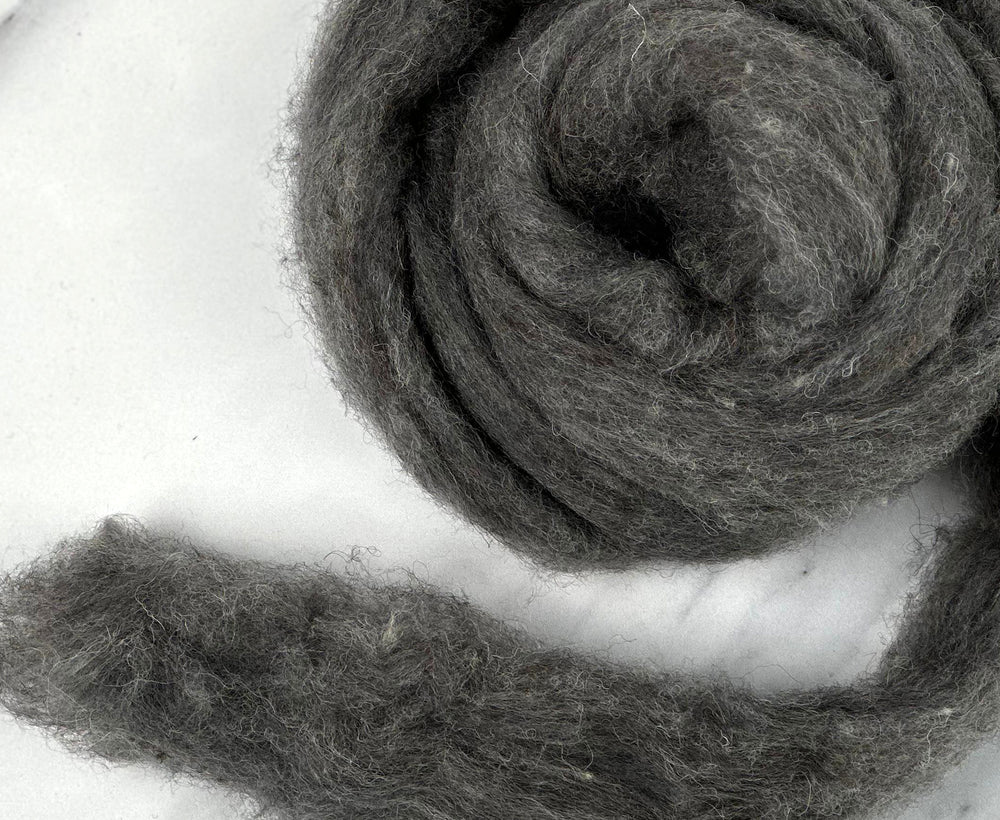 British Summer Grey British Sliver Carded Wool World Of Wool