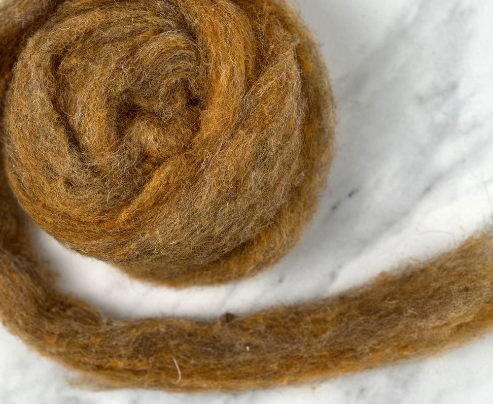 Marmalade Orange Grey British Sliver Carded Wool World Of Wool
