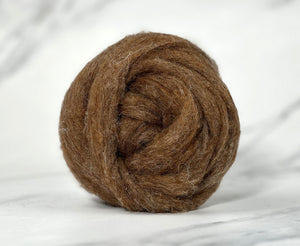 Parchment Brown British Sliver Carded Wool World Of Wool