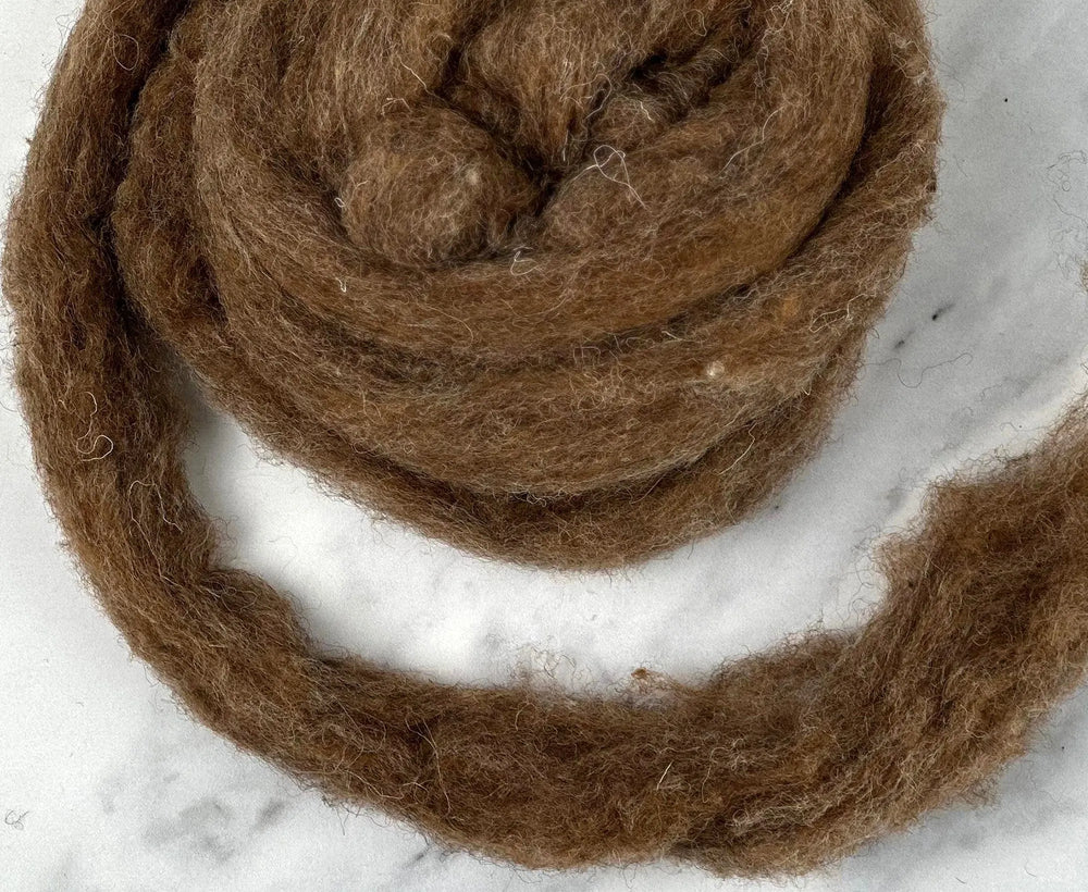 Parchment Brown British Sliver Carded Wool World Of Wool