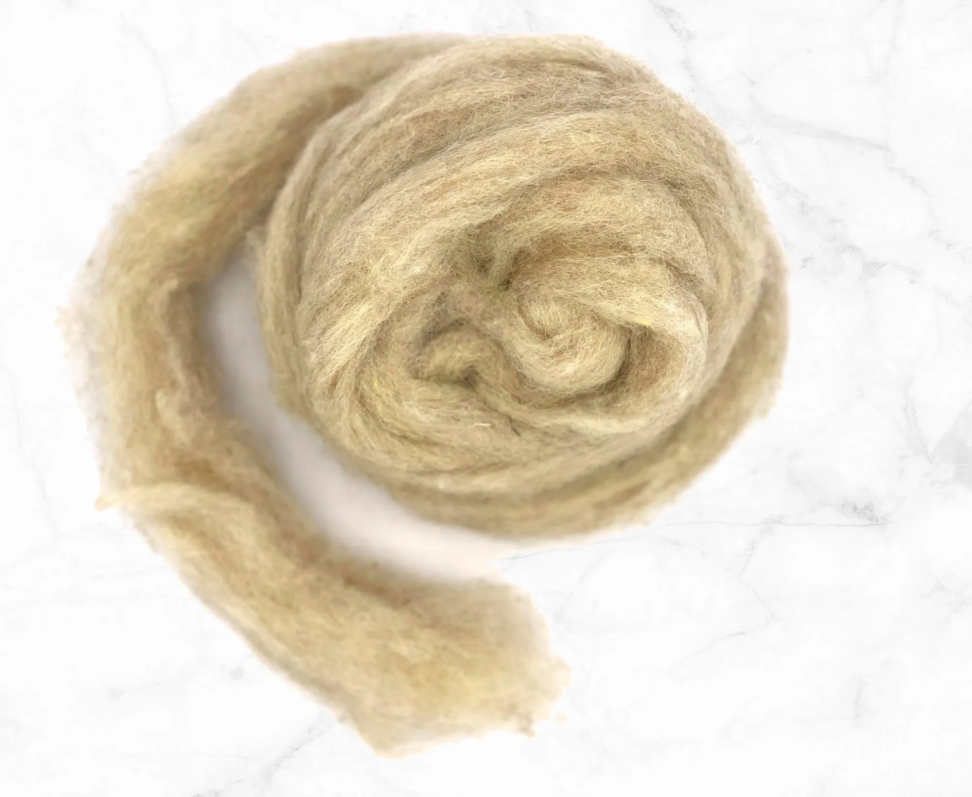 Carded Dark Fawn Corriedale Sliver.