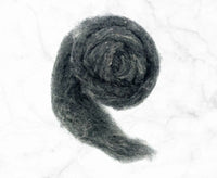 Carded Dark Grey Cheviot Sliver.