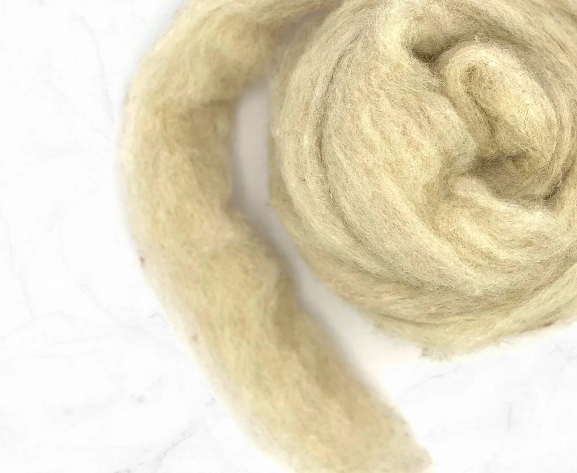Carded Fawn Corriedale Sliver.