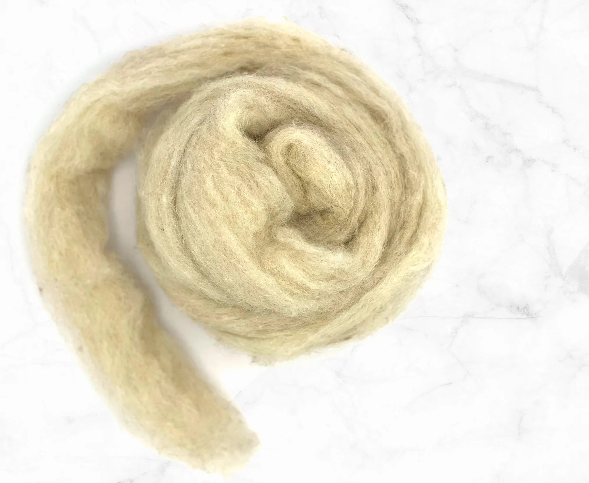 Carded Fawn Corriedale Sliver.