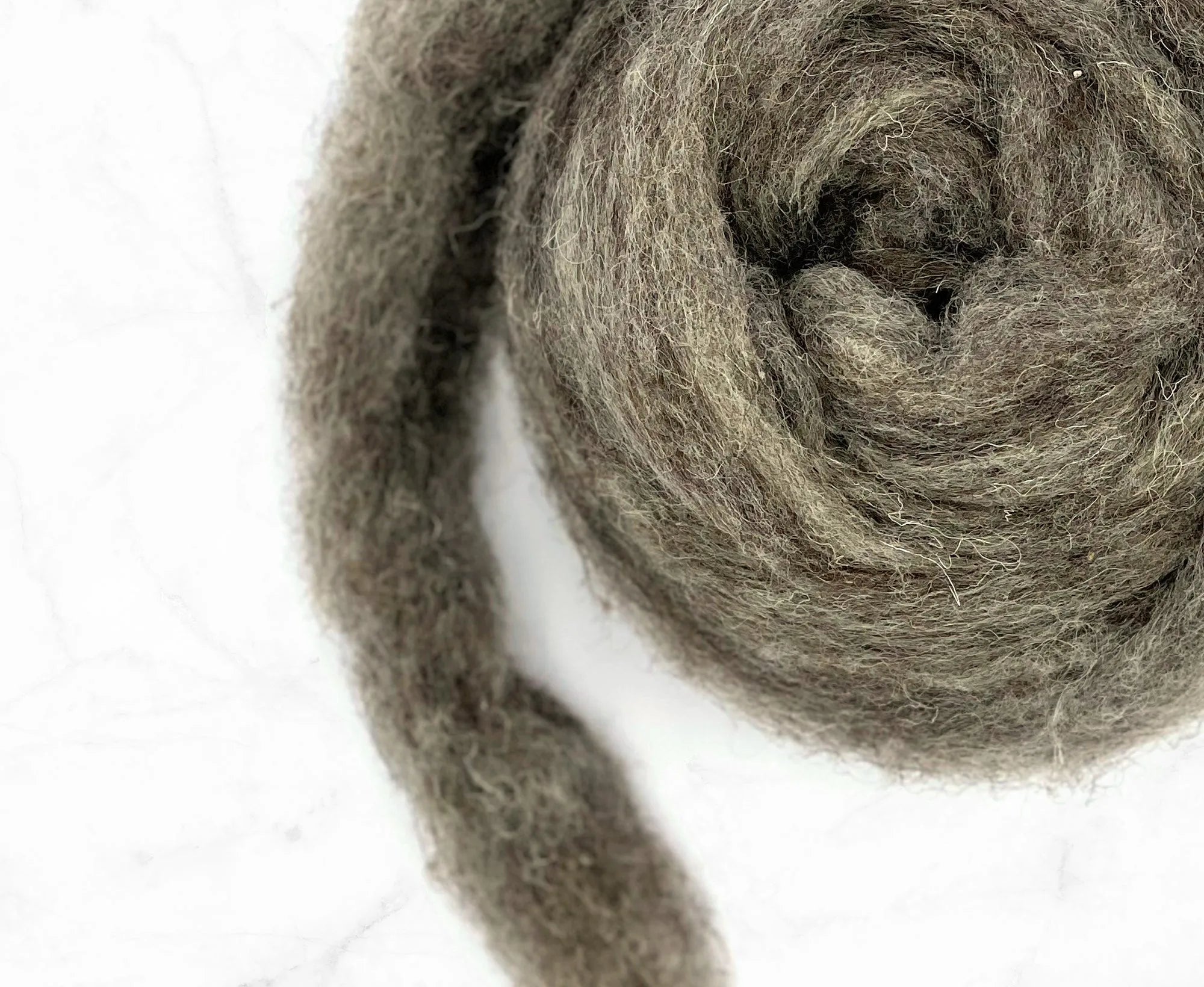 Carded Grey Corriedale Sliver.