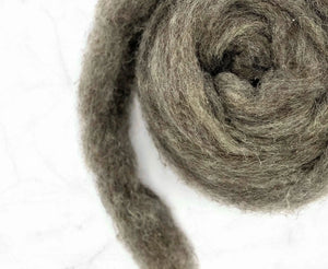 Carded Grey Corriedale Sliver Carded Wool WoW