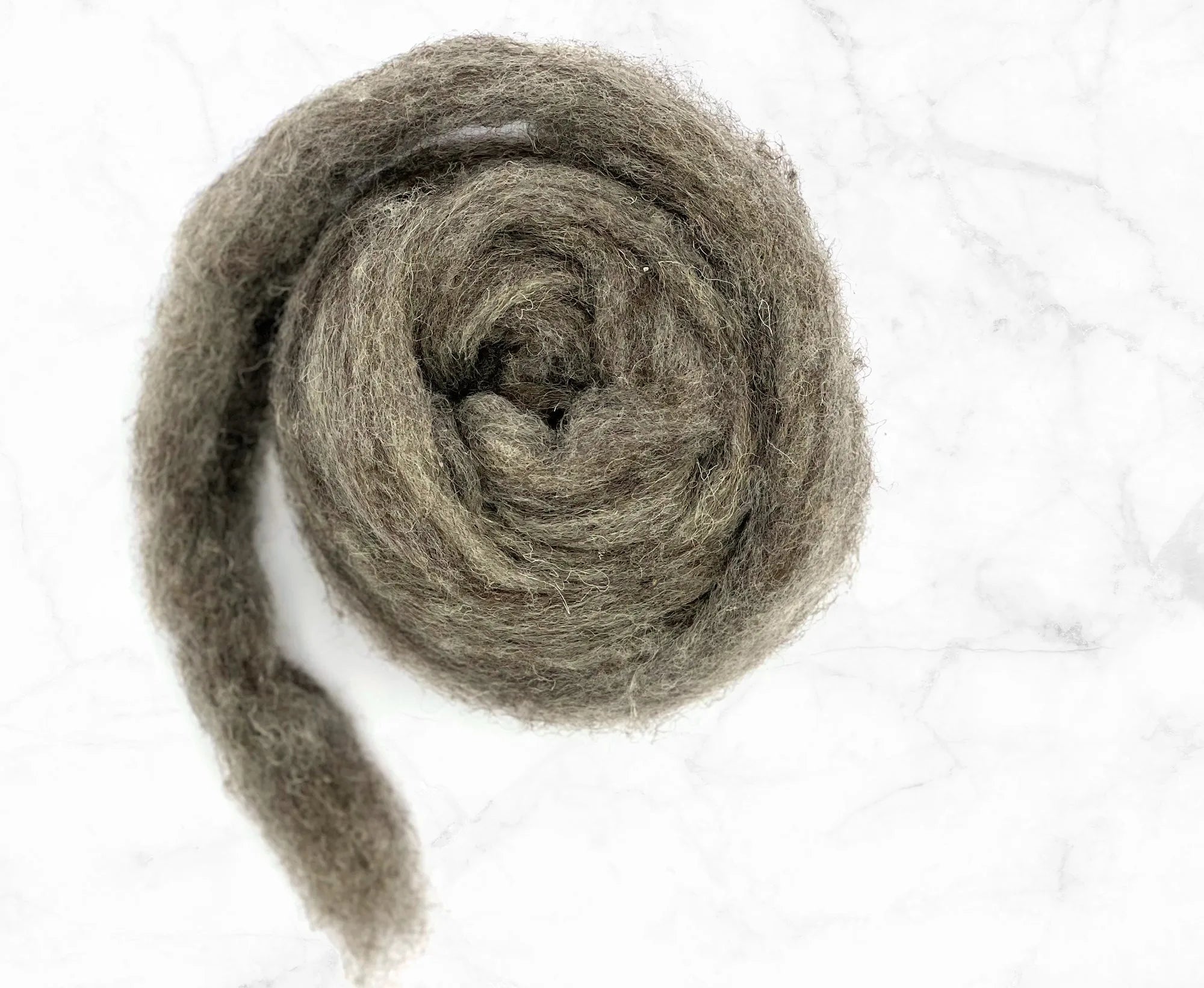 Carded Grey Corriedale Sliver.