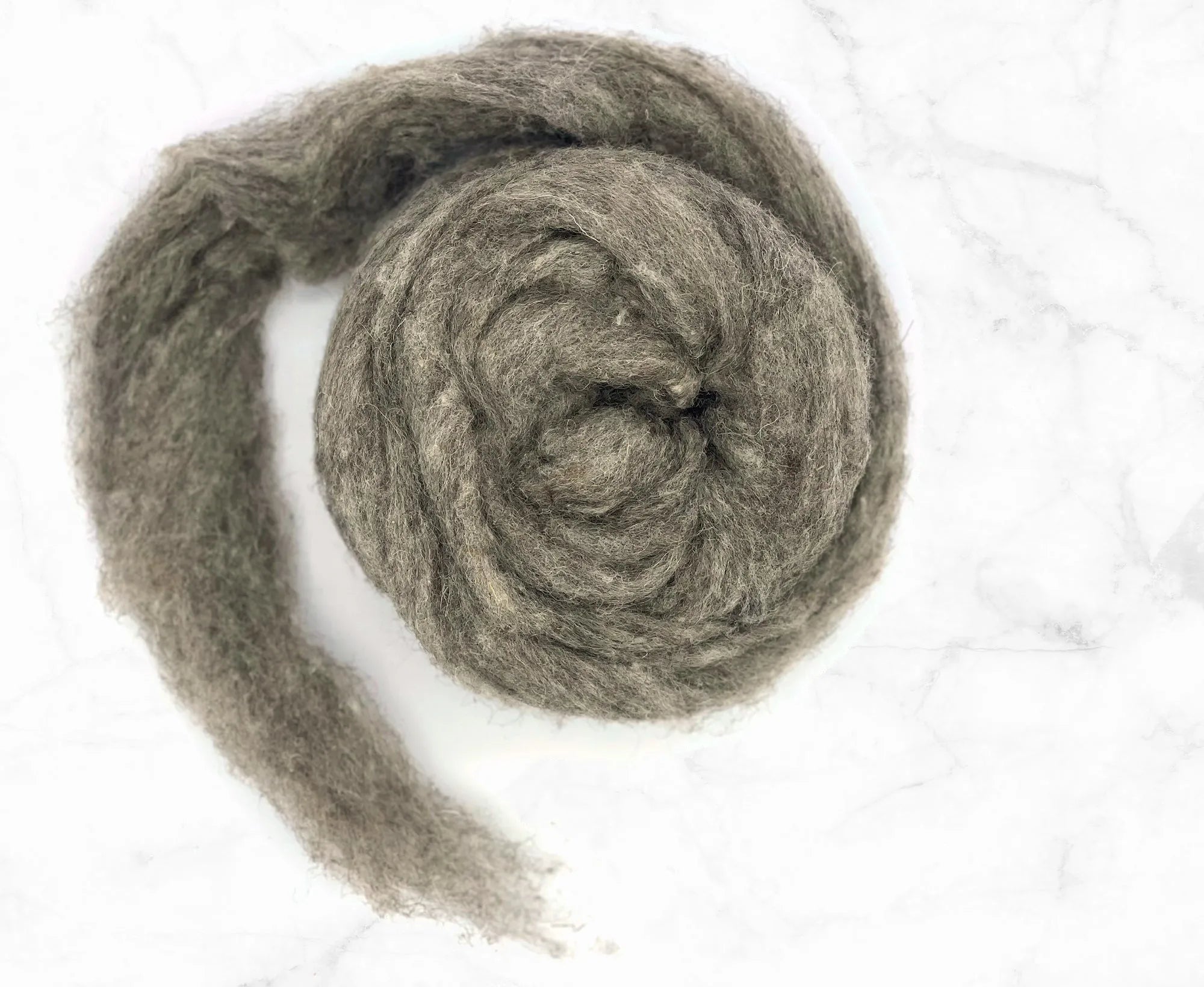Carded Grey Shetland Sliver.